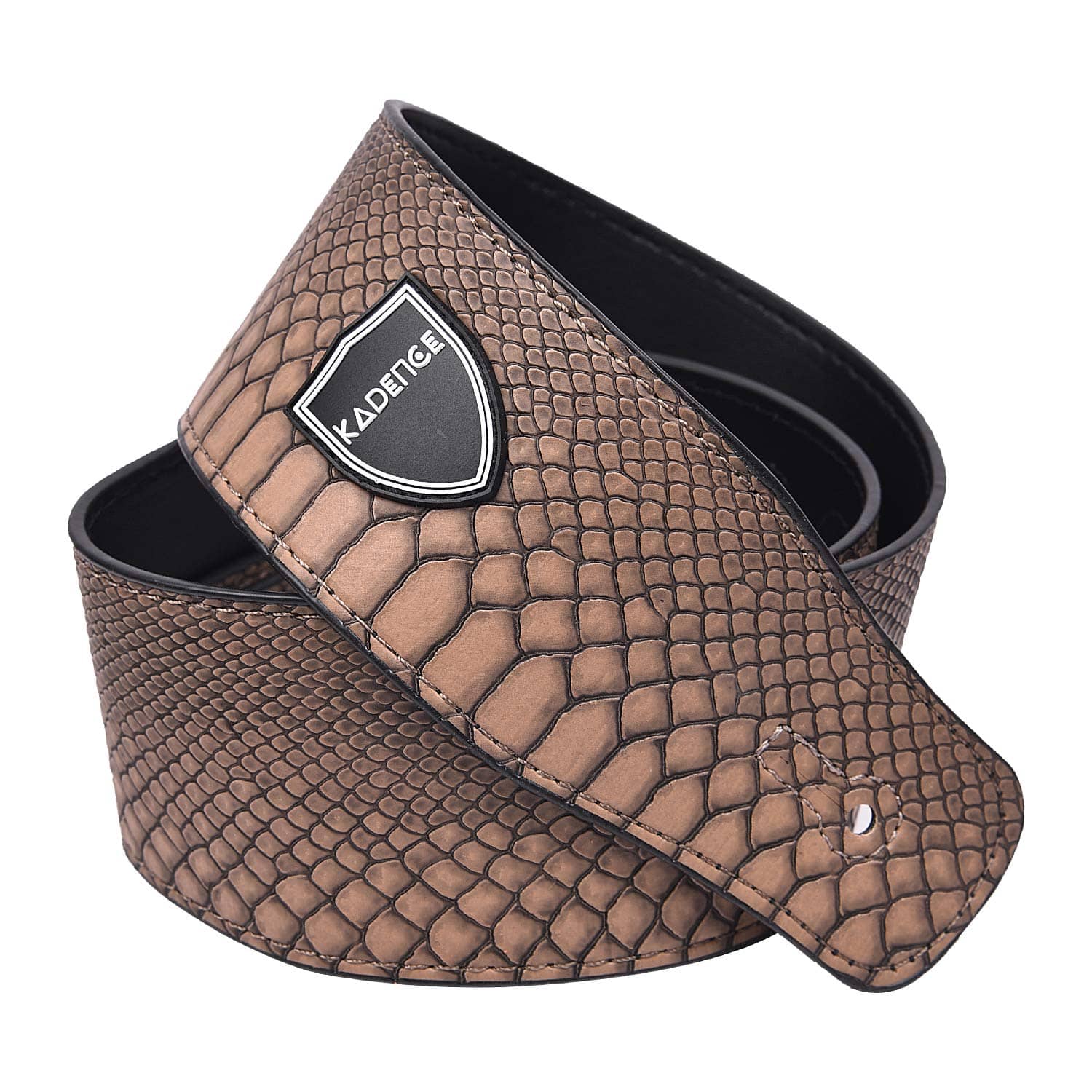 Faux Brown Snake Skin Guitar Strap